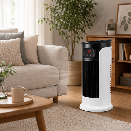 Compacte mini torenventilator met 3 snelheden en timer
