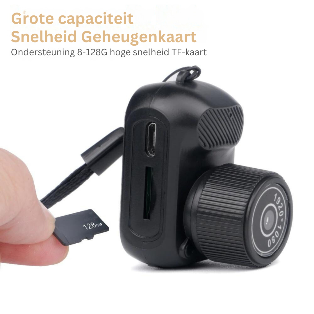 Draagbare mini camera met 1080P Full HD opname