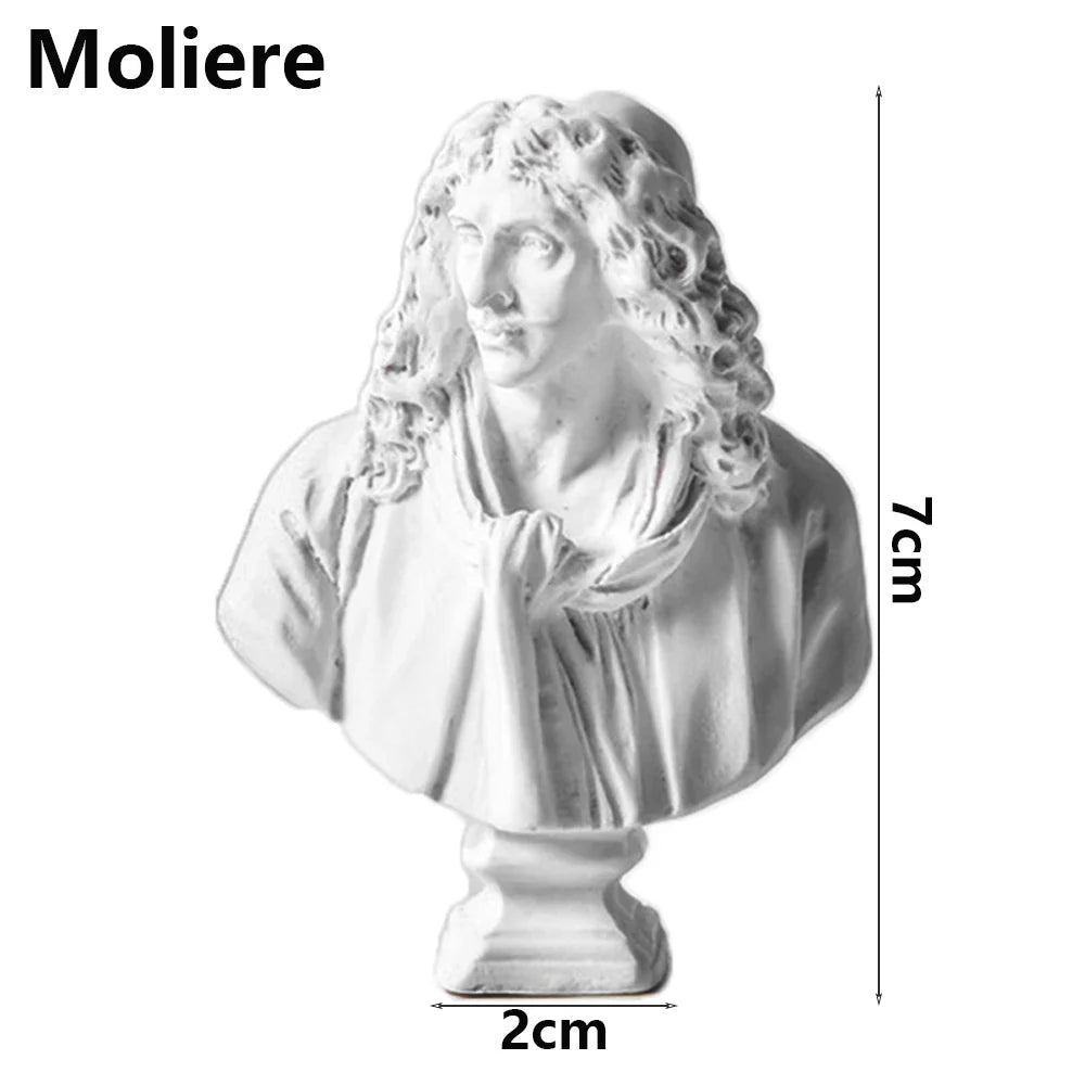 Miniatuur Gipsen Buste met Klassiek Portretmotief