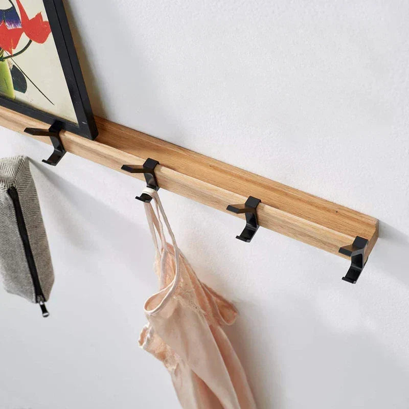 Houten wandkapstok van 40 cm met verplaatsbare haken