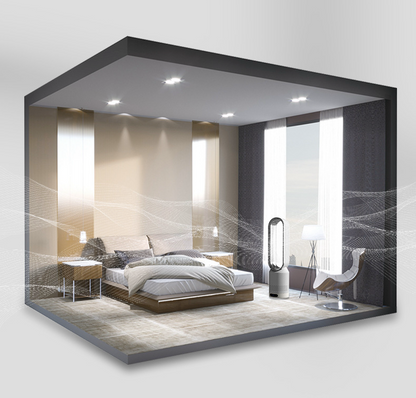 Bladloze ventilator met HEPA H13 filter en oscillatie