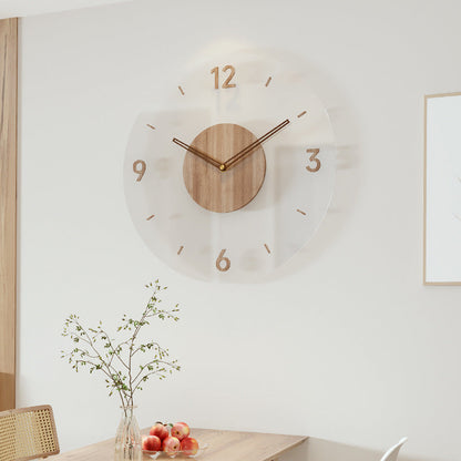 Houten Wandklok met Stil Uurwerk