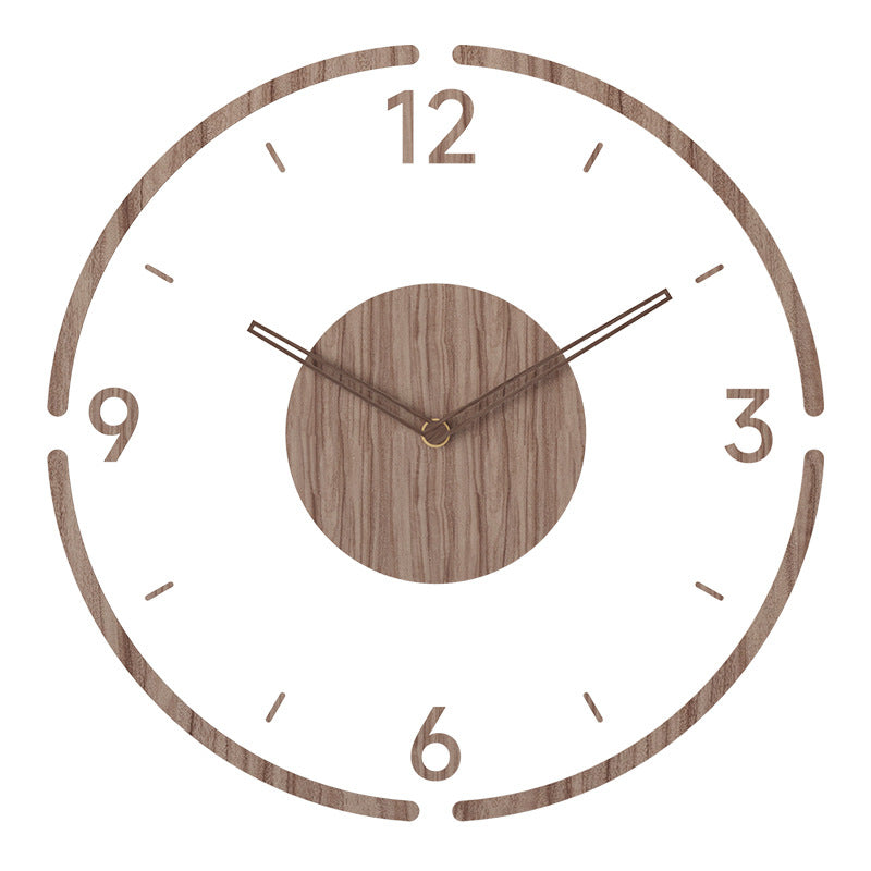 Houten Wandklok met Stil Uurwerk