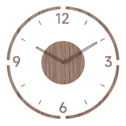 Houten Wandklok met Stil Uurwerk