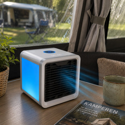 Draagbare mini aircooler met ledverlichting en 3 standen