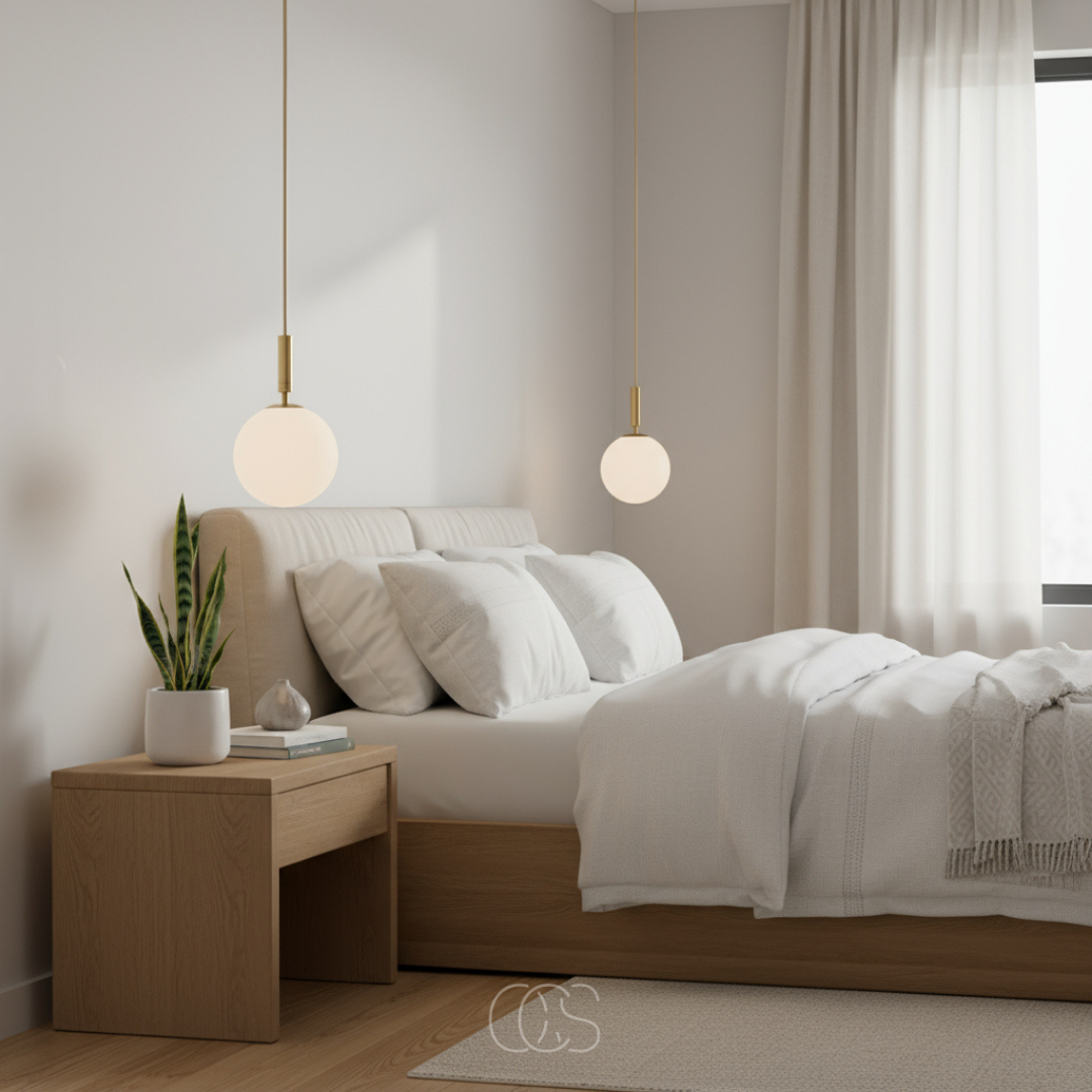 Gouden hanglamp met opaalglas en G9 fitting