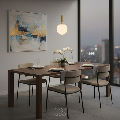 Gouden hanglamp met opaalglas en G9 fitting