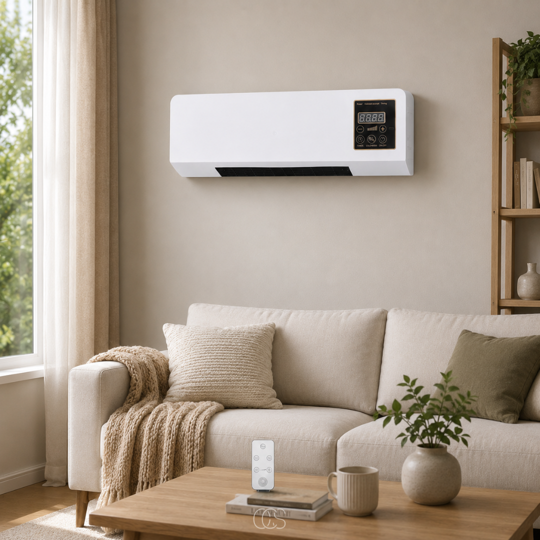 Wandverwarming met ventilator en afstandsbediening