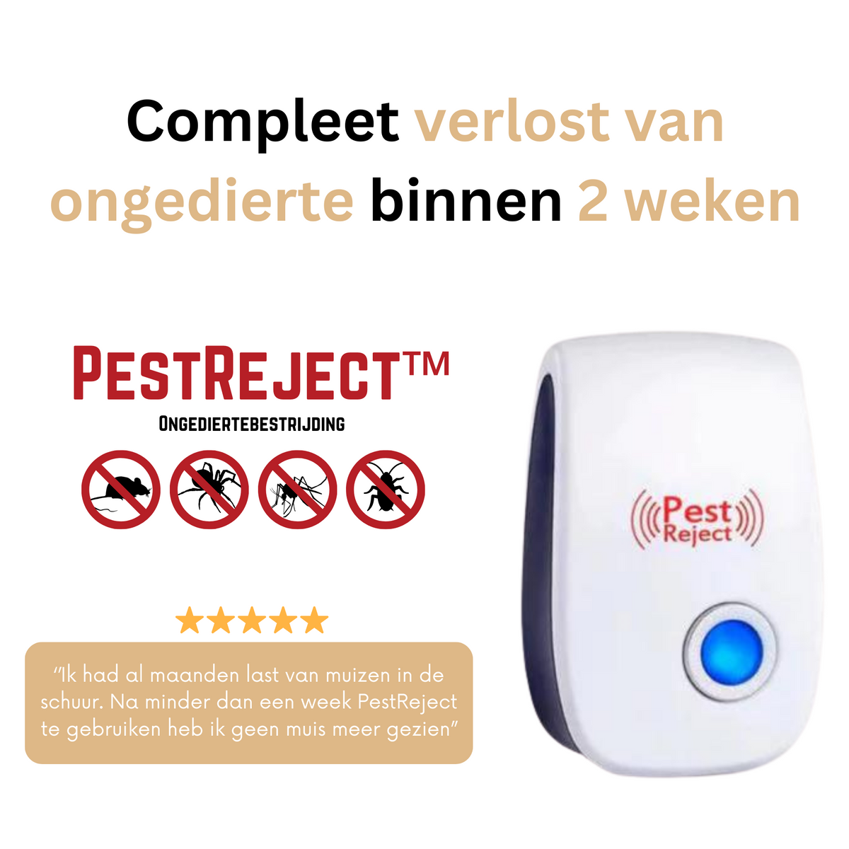 Ultrasone ongedierteverjager met plug-in stopcontactmodel