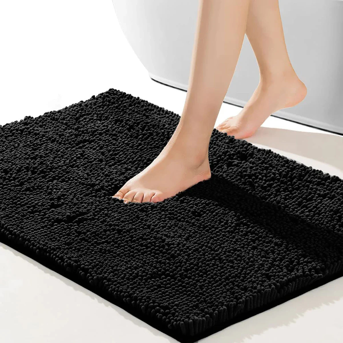 Zachte chenille badmat met antislip onderzijde