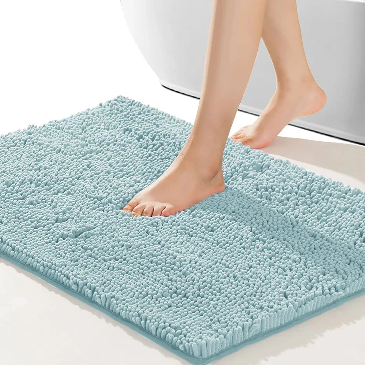 Zachte chenille badmat met antislip onderzijde