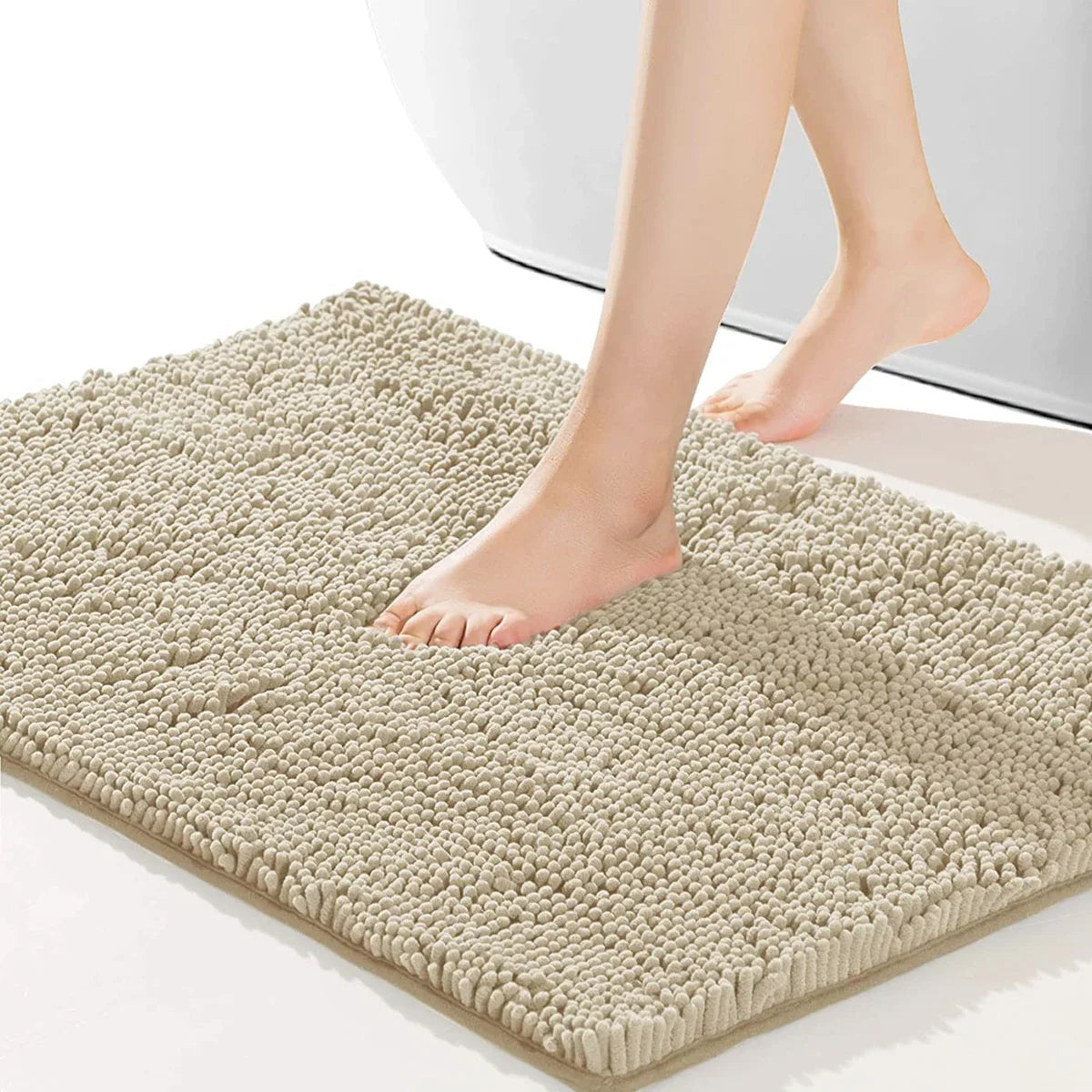 Zachte chenille badmat met antislip onderzijde