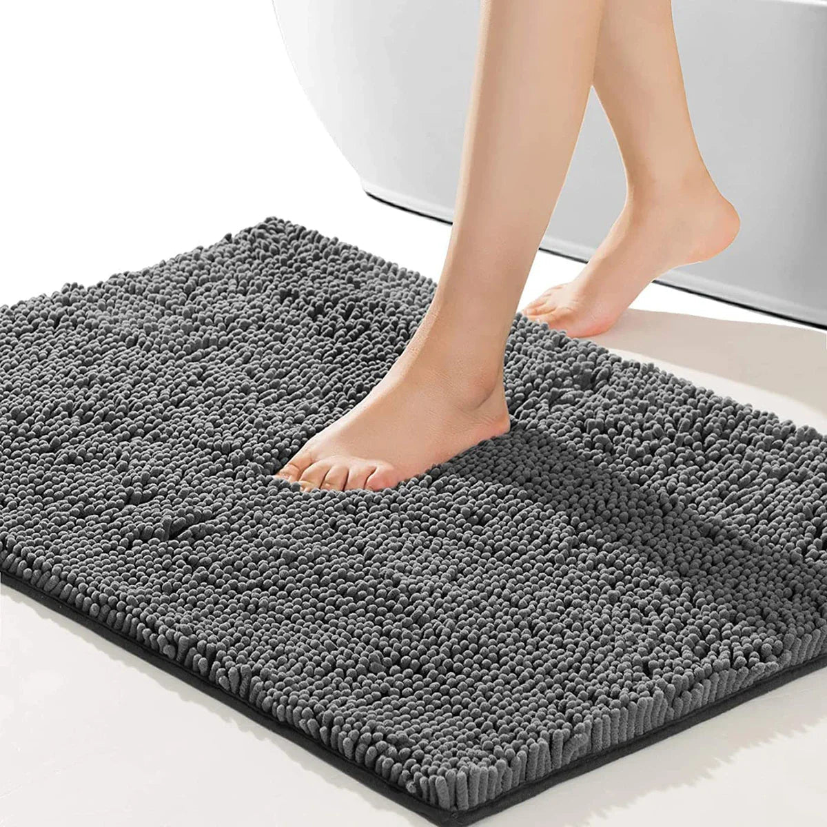 Zachte chenille badmat met antislip onderzijde