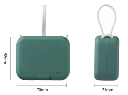Compacte powerbank van 4000 mAh met ingebouwde kabels