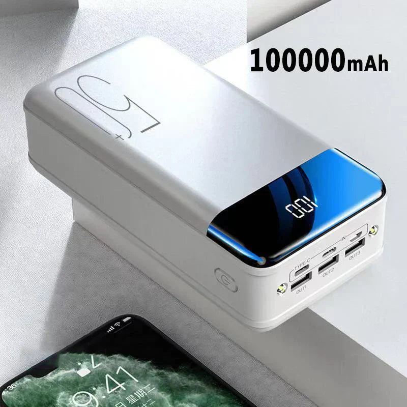 Draagbare powerbank van 50.000 mAh met LED-display