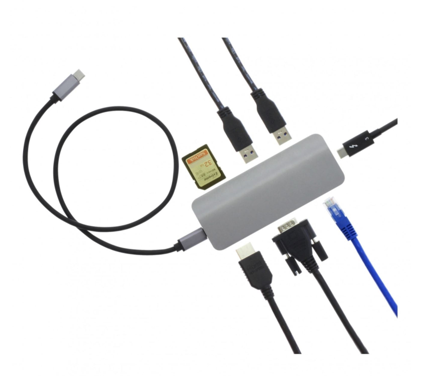 Q-Link USB-C hub - 8-in-1 - 4K HDMI
