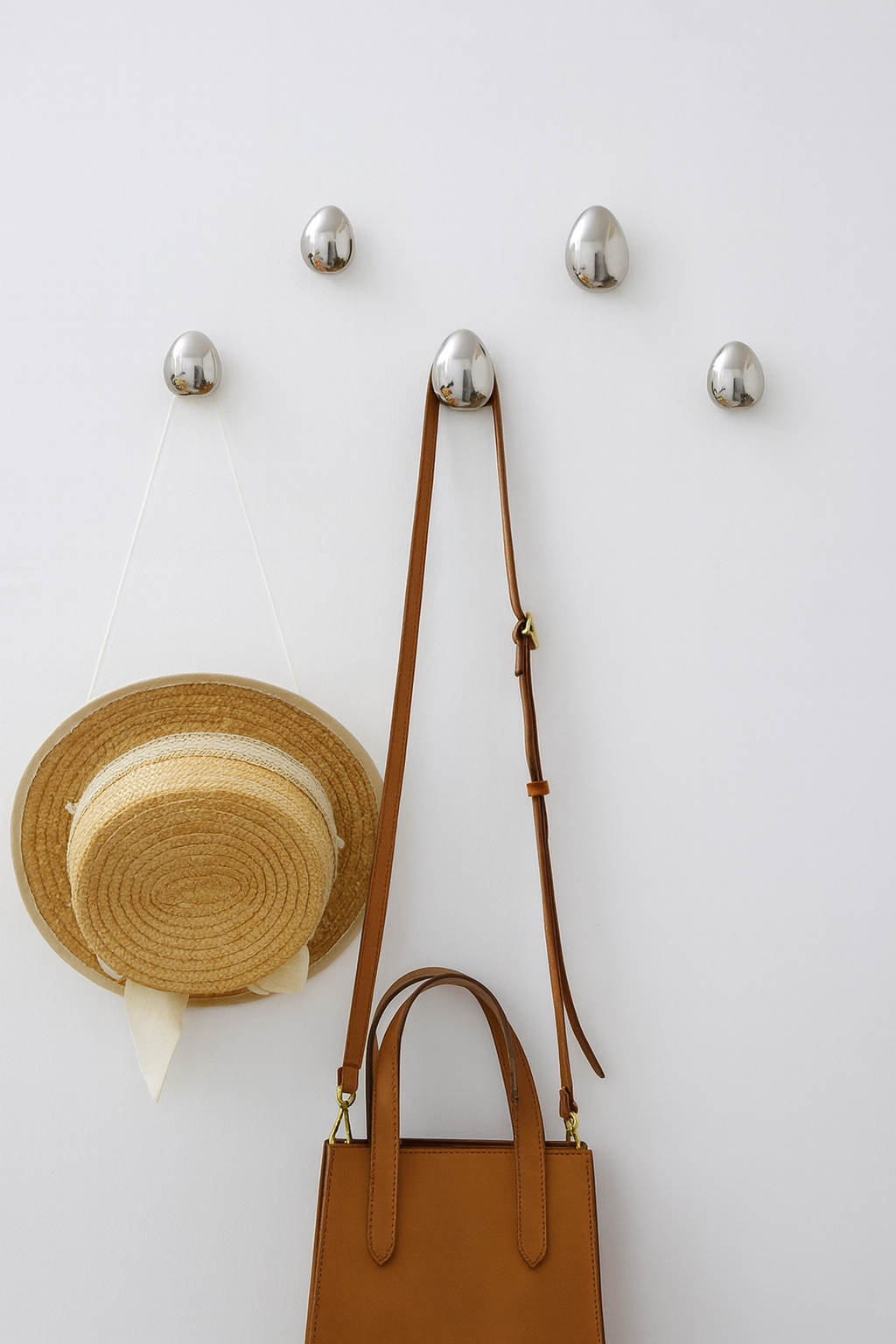 Keramische wandhaken met chroom raindrop design