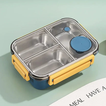 Geïsoleerde RVS lunchbox met compartimenten en lekvrij deksel