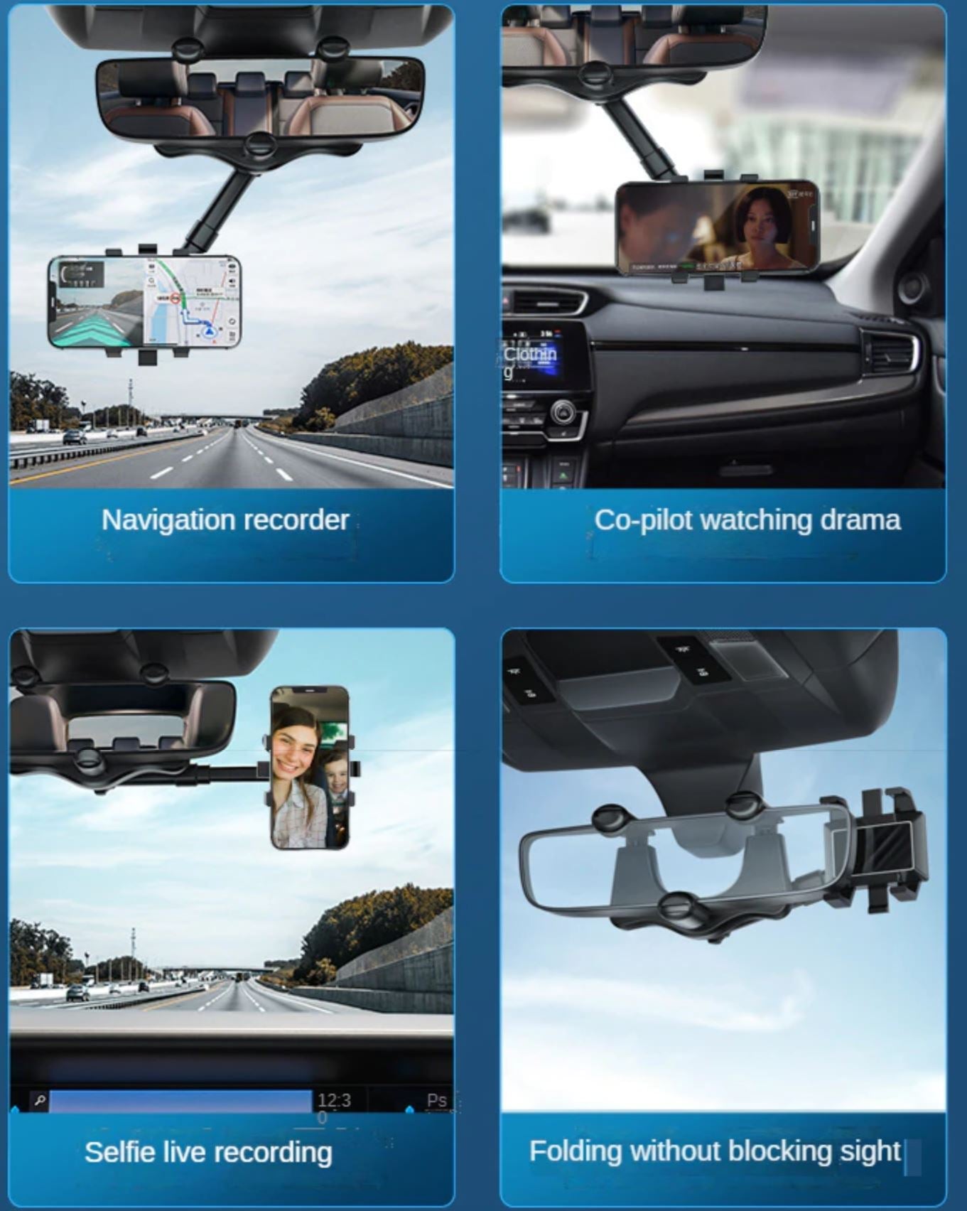 Roterende & Uitrekbare Auto Telefoonhouder - Universeel