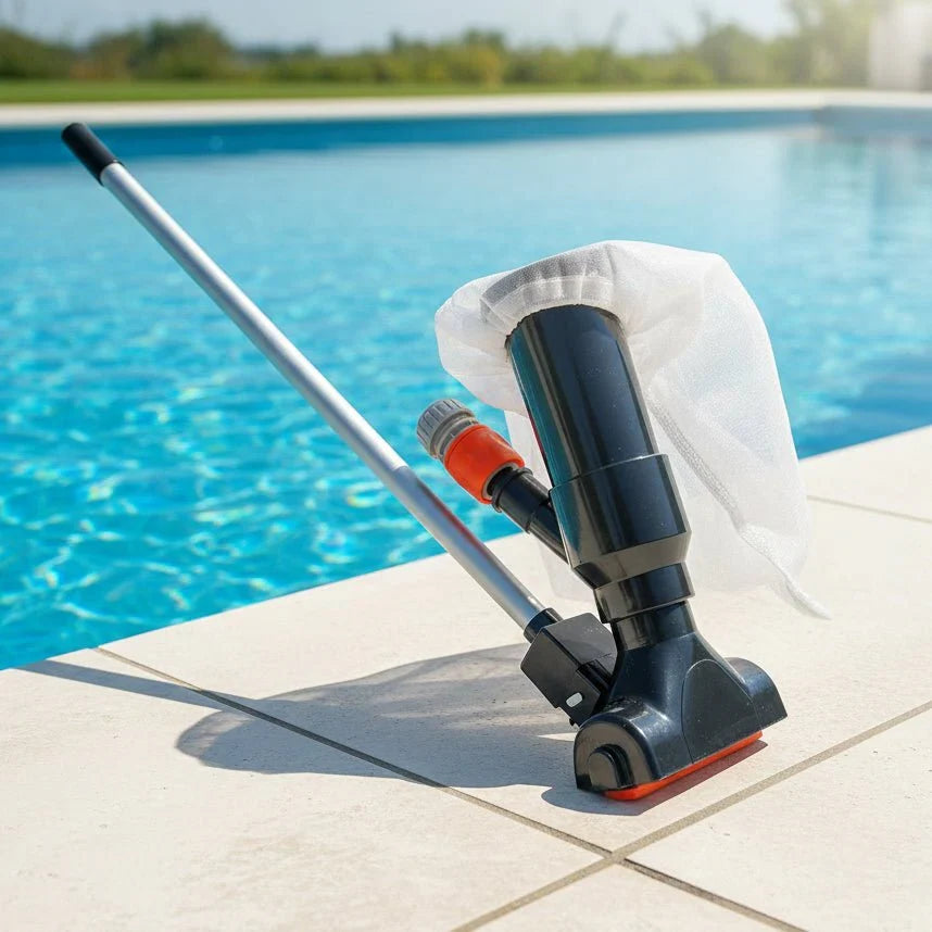 Handmatige zwembadstofzuiger set met schepnet