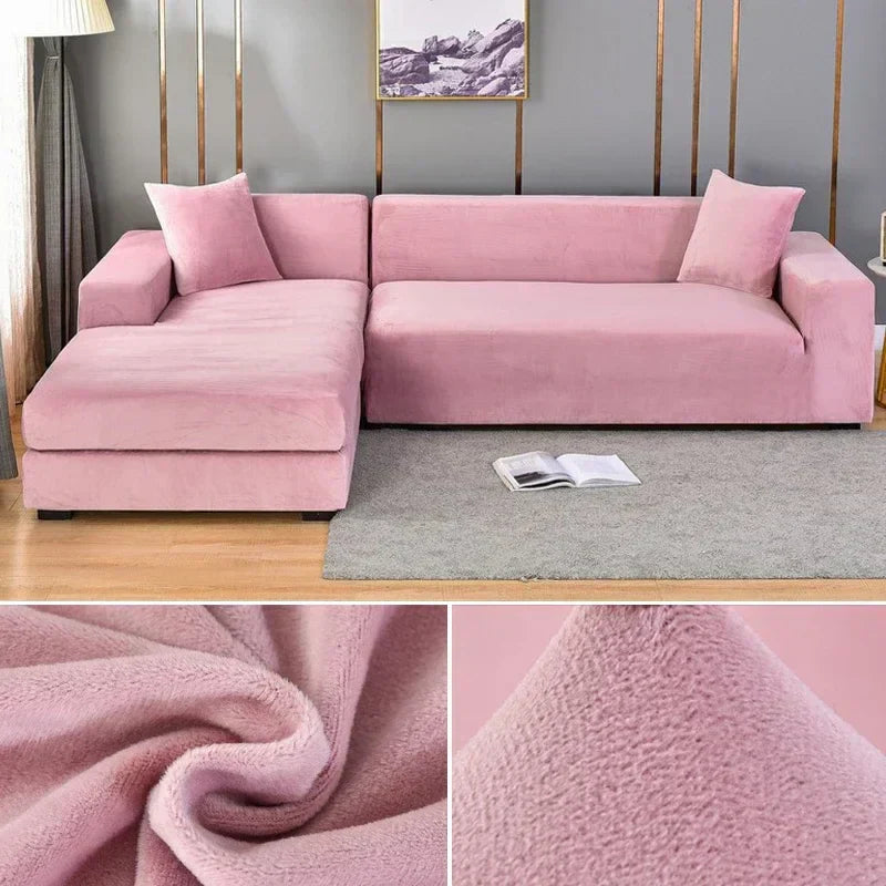Fluwelen stretch bankhoes met antislip