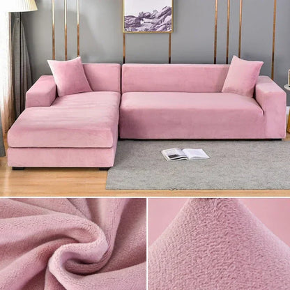 Fluwelen stretch bankhoes met antislip