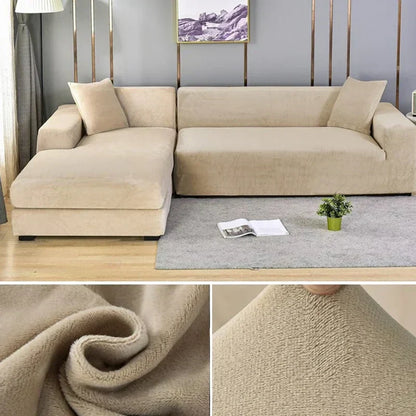 Fluwelen stretch bankhoes met antislip