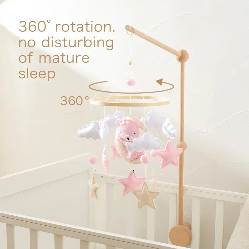 Houten Baby Mobiel met Viltberen