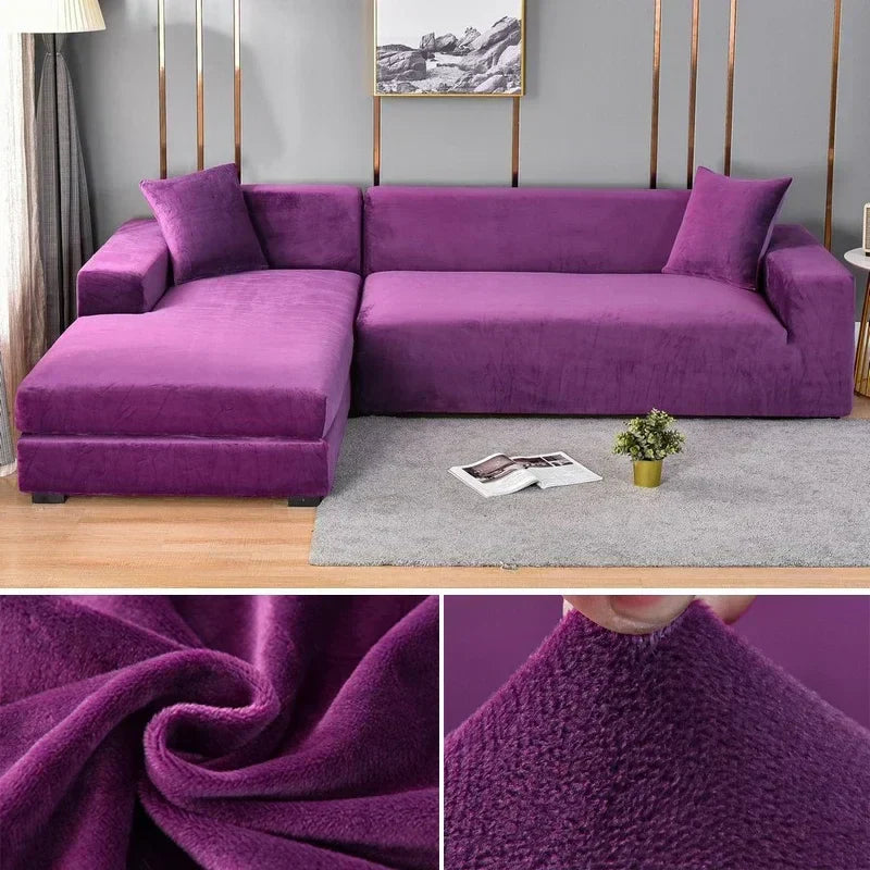 Fluwelen stretch bankhoes met antislip