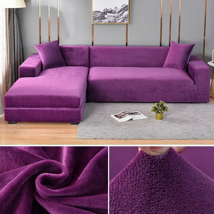 Fluwelen stretch bankhoes met antislip
