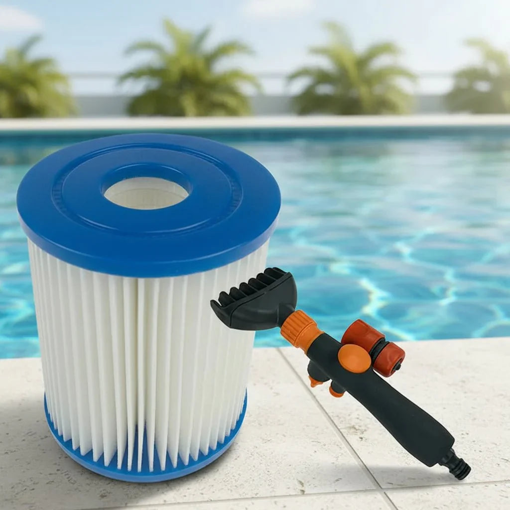 Handige filterreiniger voor zwembad en spafilters