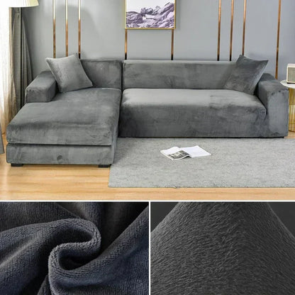 Fluwelen stretch bankhoes met antislip