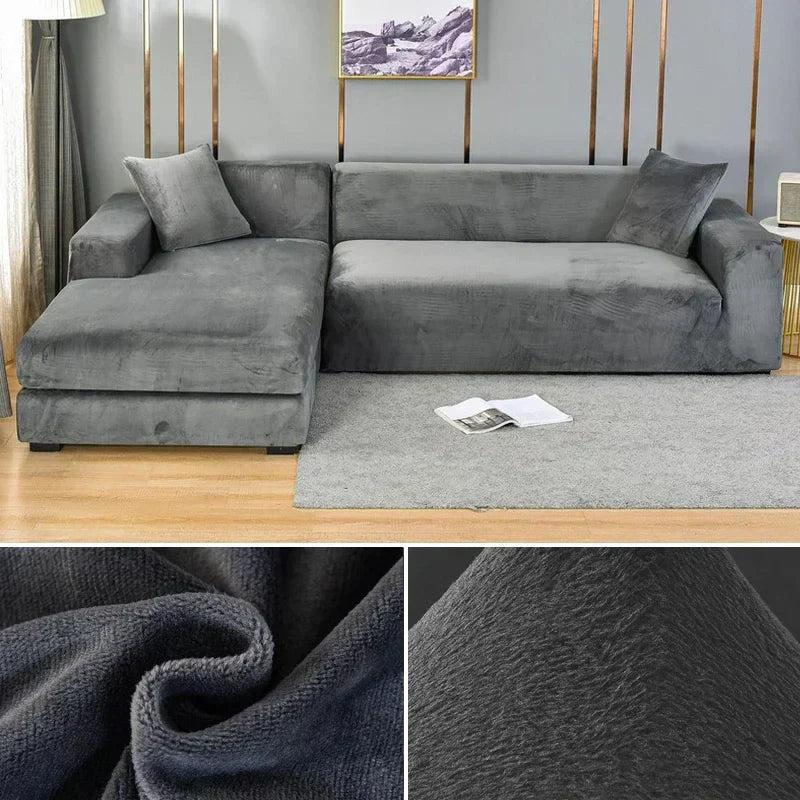 Fluwelen stretch bankhoes met antislip