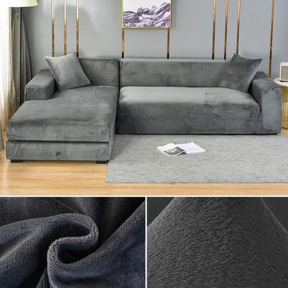 Fluwelen stretch bankhoes met antislip