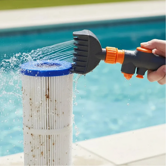 Handige filterreiniger voor zwembad en spafilters