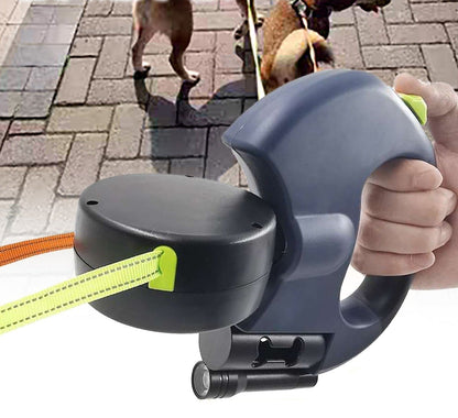 Dubbele automatische hondenriem met LED-verlichting en reflectie