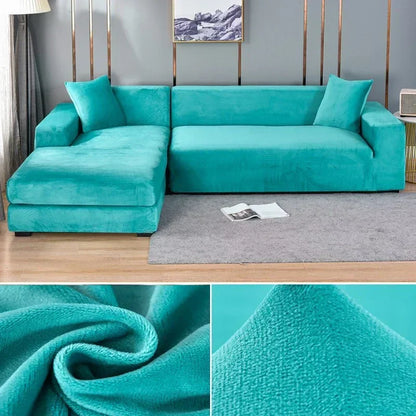 Fluwelen stretch bankhoes met antislip
