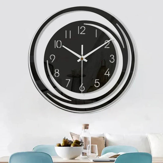 Geruisloze 3D acryl wandklok in Scandinavische stijl