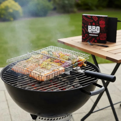 Rvs grillmand voor vis en groenten