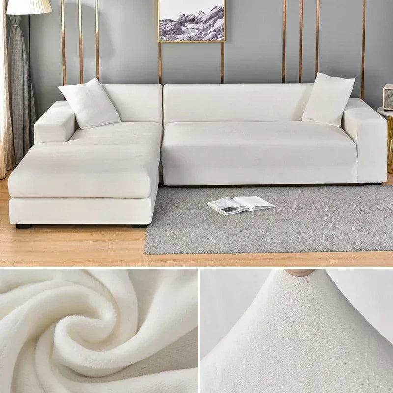 Fluwelen stretch bankhoes met antislip