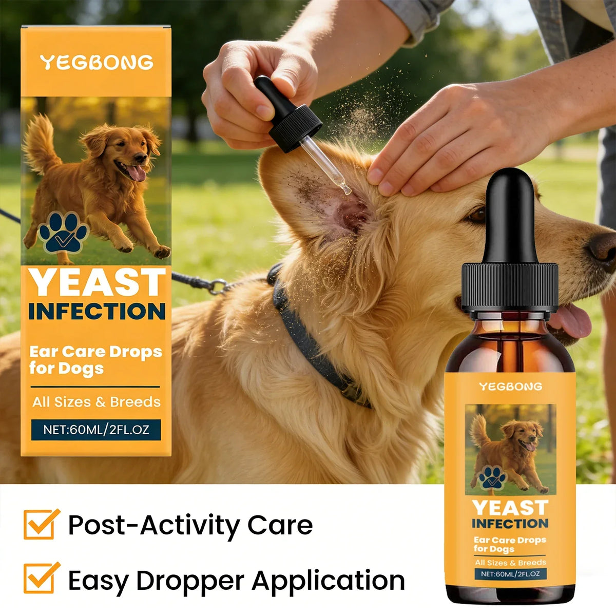 Oordruppels voor honden van 60 ml met handige doseerdruppelaar