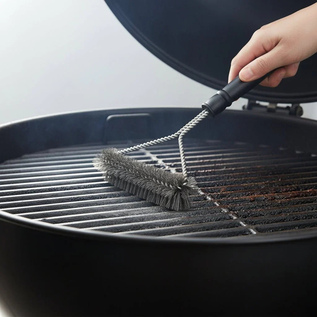 Rvs barbecueborstel met stevige handgreep