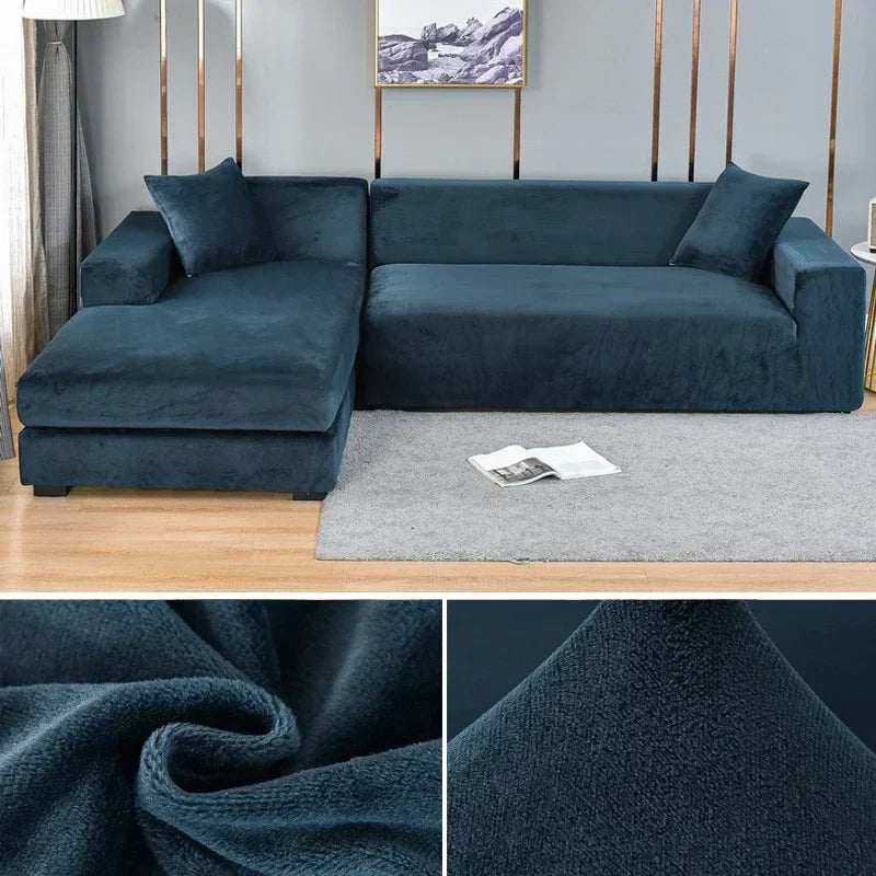 Fluwelen stretch bankhoes met antislip