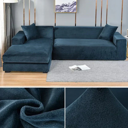 Fluwelen stretch bankhoes met antislip