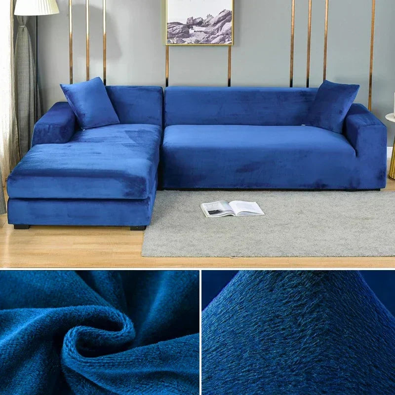Fluwelen stretch bankhoes met antislip