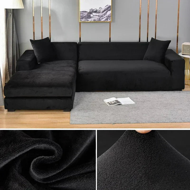 Fluwelen stretch bankhoes met antislip