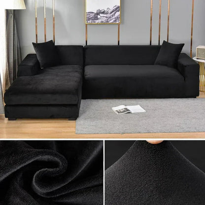 Fluwelen stretch bankhoes met antislip
