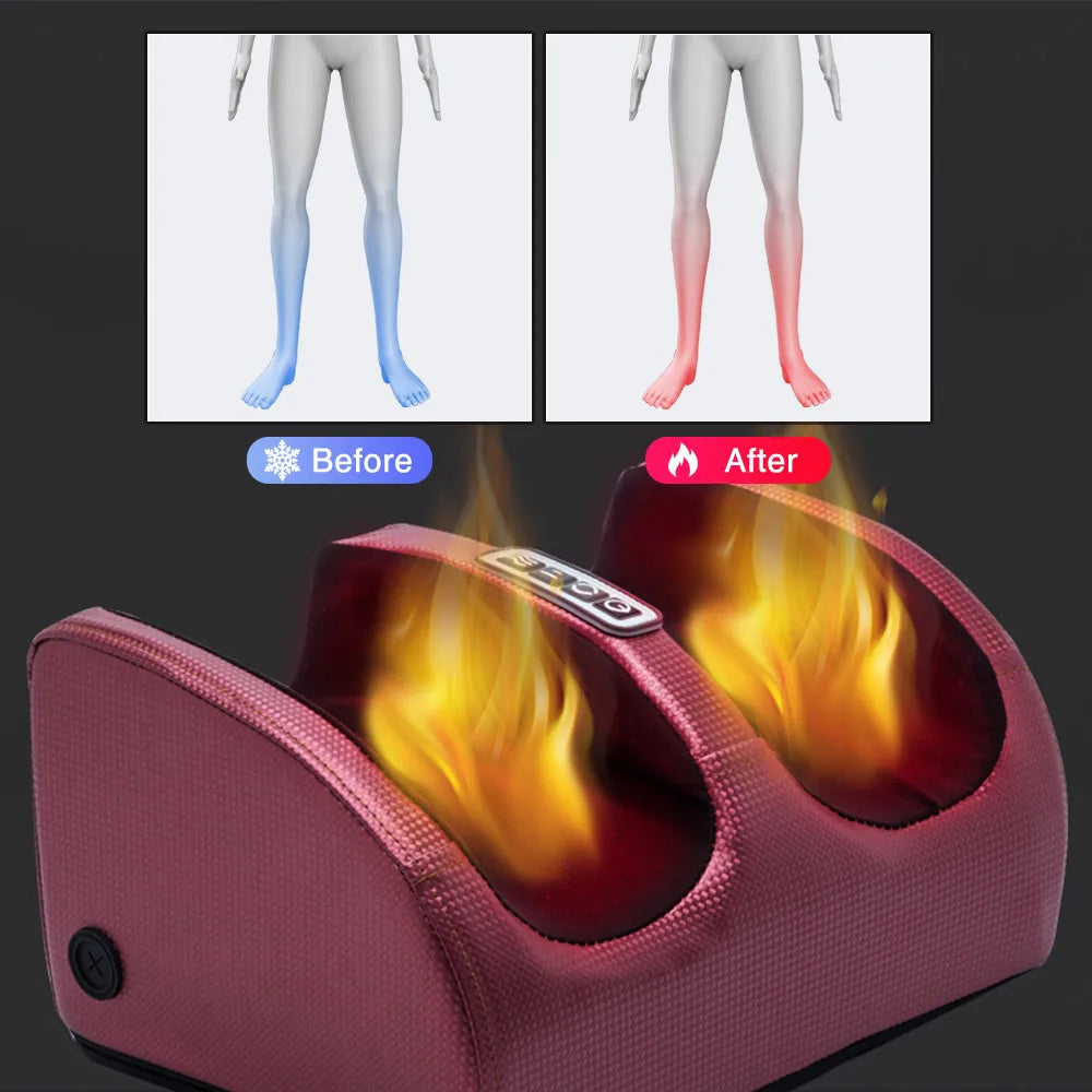 Elektrisch voetmassageapparaat met warmtefunctie en timer