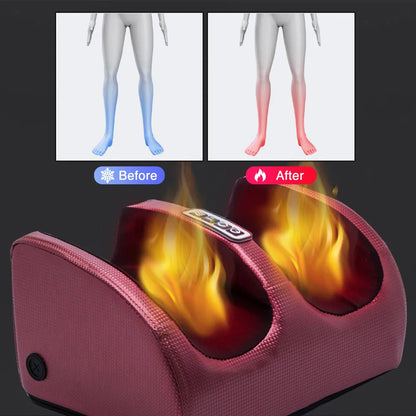 Elektrisch voetmassageapparaat met warmtefunctie en timer