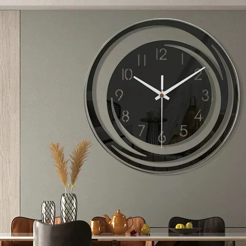 Geruisloze 3D acryl wandklok in Scandinavische stijl